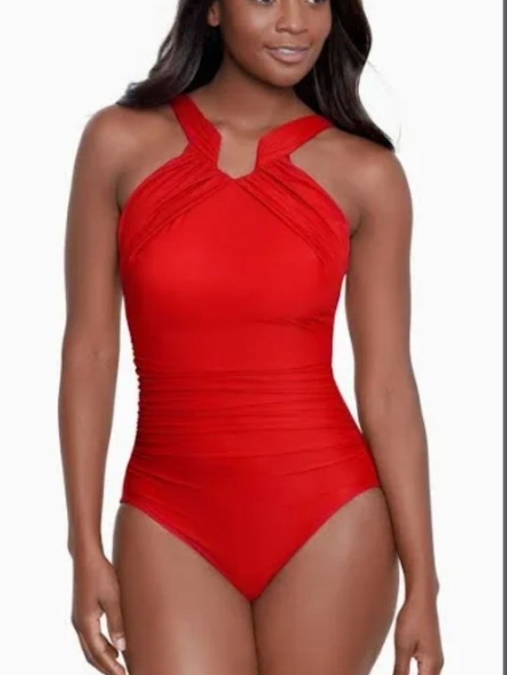 Miraclesuit Red Halter One-Piece Aphrodite Swim 16